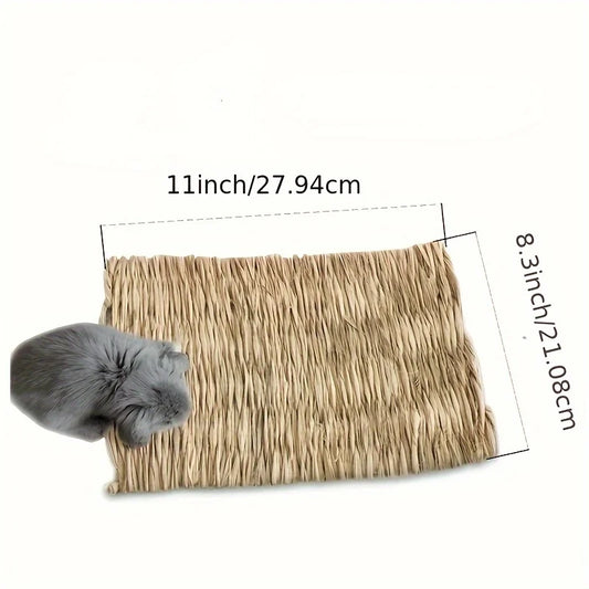 Pet Grass Mat Rabbits Bunny Mat Natural Straw Bedding Resting Cage Mat For Guinea Pig Parrot Chinchilla Hamster Rat