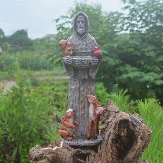 Garden Bird Feeder – St. Francis Animal Statue
