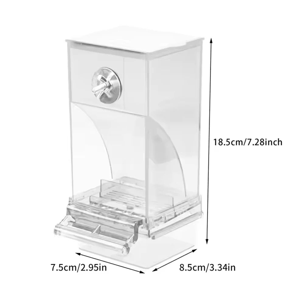 1PC Parrot Feeder Anti-Spill Transparent Bird Food Box Clear Feeding Device for Parrots Durable Bird Feeding Box