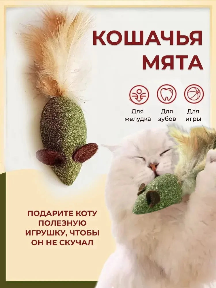Cat Mint Ball Feather Catnip Ball Grape Catnip Teeth Grinding and Cleaning Pet Digestive Tools Cat Supplies Self Entertainment