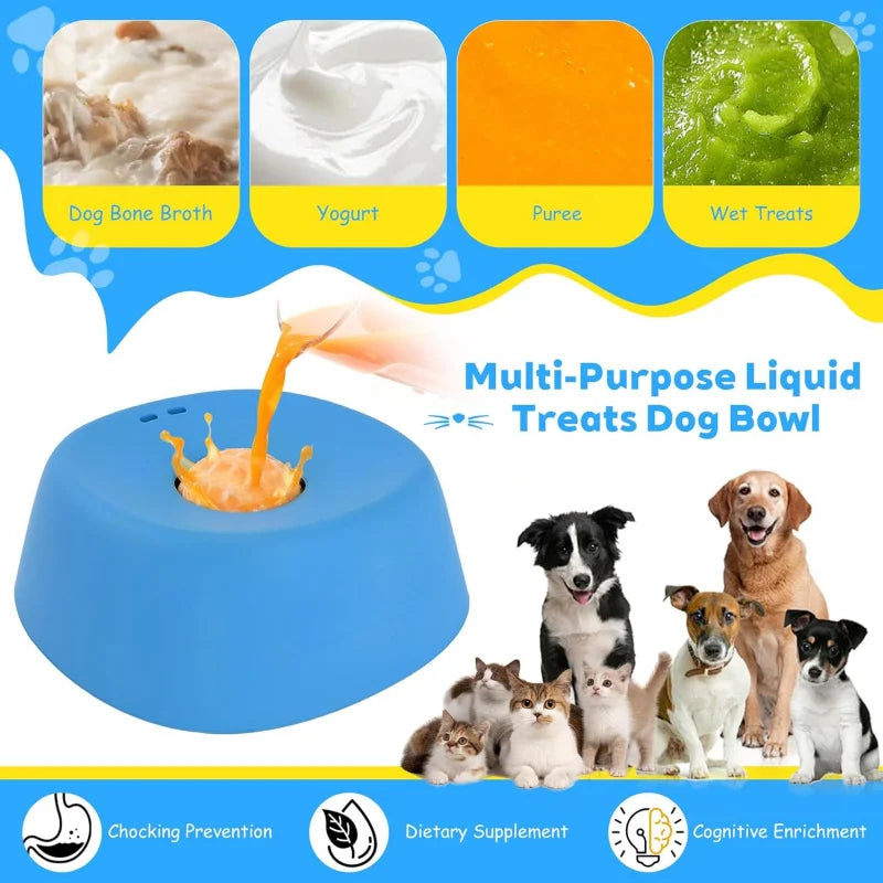 Anti-Choking Slow Feeder Dog Bowl Non-Slip 3/4 Cup - Lick Toy for Liquid Treats Bone Broth Ice Cream Yogurt