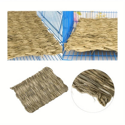 Pet Grass Mat Rabbits Bunny Mat Natural Straw Bedding Resting Cage Mat For Guinea Pig Parrot Chinchilla Hamster Rat