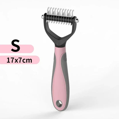 Cat Hair Removal Comb Dog Hair Removal Brush Stainless Steel Double Sided Pet Grooming Brush Removing Tangles Cat Accessories
