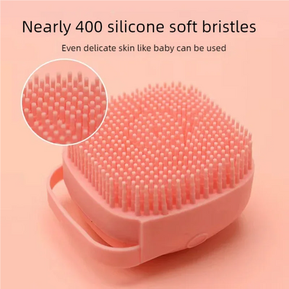 Dog Bathing Brush Pet Massage Brush Shampoo Dispenser Soft Silicone Brush Rubber Bristle for Dogs and Cats Shower Grooming Tool