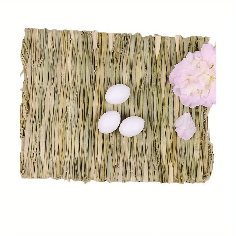 Pet Grass Mat Rabbits Bunny Mat Natural Straw Bedding Resting Cage Mat For Guinea Pig Parrot Chinchilla Hamster Rat