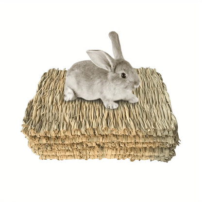 Pet Grass Mat Rabbits Bunny Mat Natural Straw Bedding Resting Cage Mat For Guinea Pig Parrot Chinchilla Hamster Rat