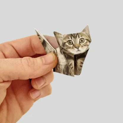 Creative DIY Paper Cats 50 Sheets DIY Origami Paper Handmade DIY Paper Cat Dog Dinosaur Fun Art Craft Folding Animal Folding Set