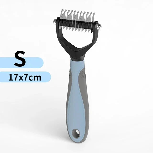 Cat Hair Removal Comb Dog Hair Removal Brush Stainless Steel Double Sided Pet Grooming Brush Removing Tangles Cat Accessories