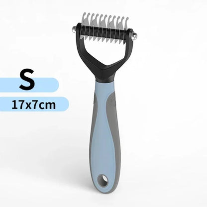 Cat Hair Removal Comb Dog Hair Removal Brush Stainless Steel Double Sided Pet Grooming Brush Removing Tangles Cat Accessories
