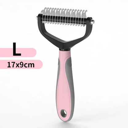 Cat Hair Removal Comb Dog Hair Removal Brush Stainless Steel Double Sided Pet Grooming Brush Removing Tangles Cat Accessories