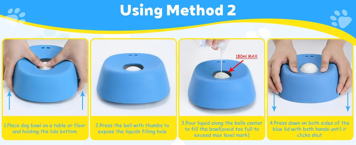 Anti-Choking Slow Feeder Dog Bowl Non-Slip 3/4 Cup - Lick Toy for Liquid Treats Bone Broth Ice Cream Yogurt