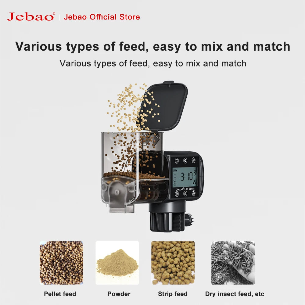 Jebao Jecod New Aquarium Fish Tank Feeder Intelligent Automatic Feeder Digital Timing Fish Tank Accessories Fish Feeding