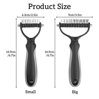 Cat Hair Removal Comb Dog Hair Removal Brush Stainless Steel Double Sided Pet Grooming Brush Removing Tangles Cat Accessories