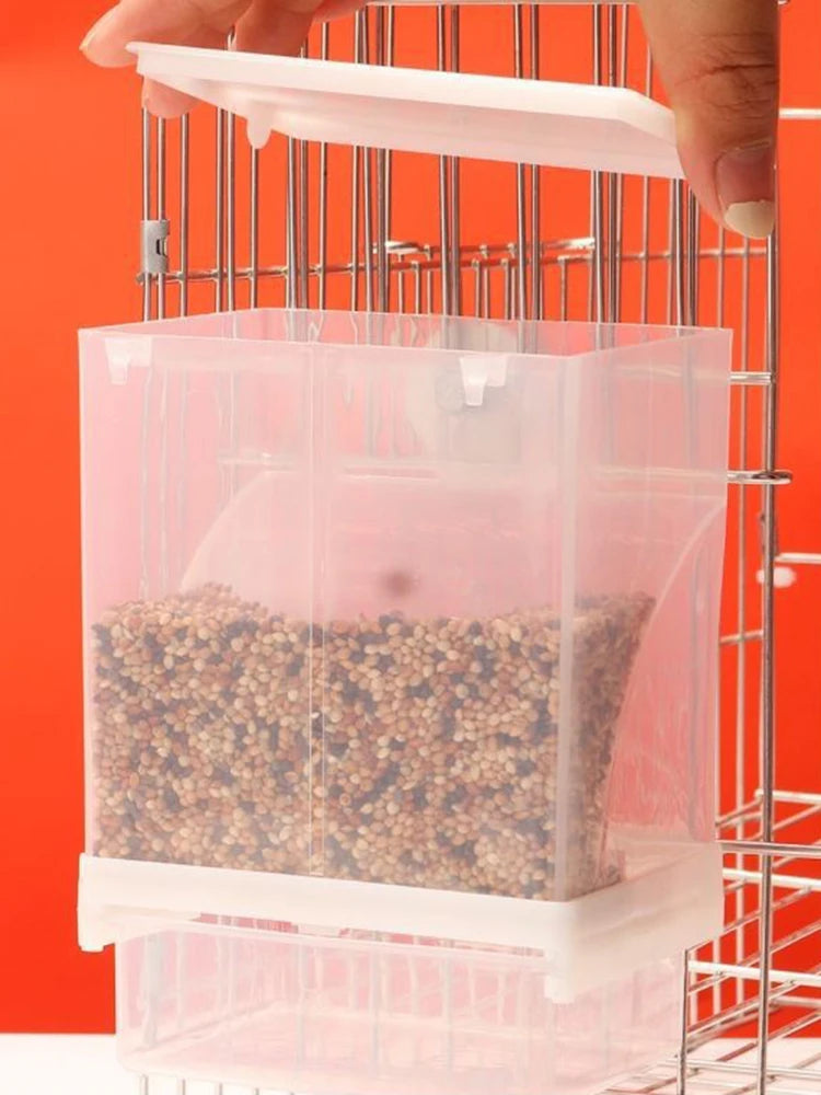 1PC Parrot Feeder Anti-Spill Transparent Bird Food Box Clear Feeding Device for Parrots Durable Bird Feeding Box
