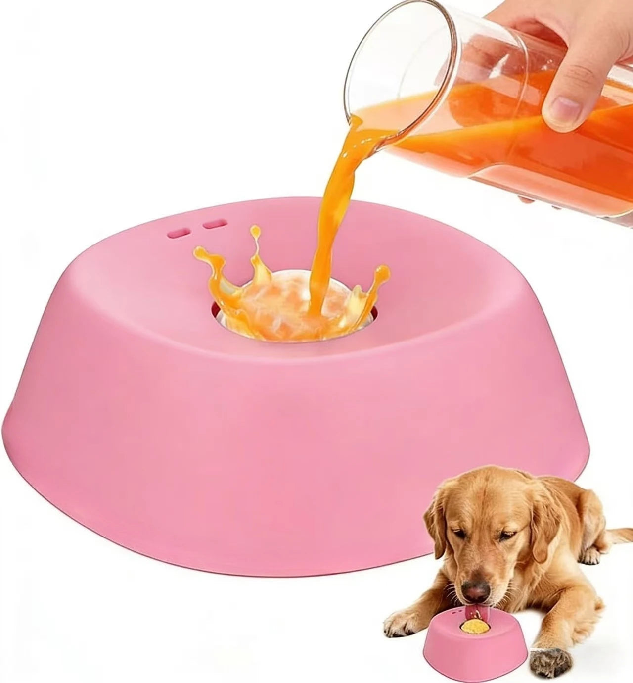 Anti-Choking Slow Feeder Dog Bowl Non-Slip 3/4 Cup - Lick Toy for Liquid Treats Bone Broth Ice Cream Yogurt