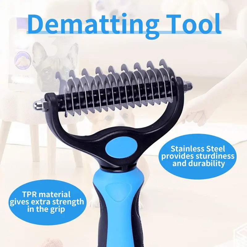 2in1 Stainless Pet Deshedding Brush Dog Hair Remover Pet Fur Knot Cutter Puppy Cat Comb Brushes Dogs Grooming Shedding Supplies