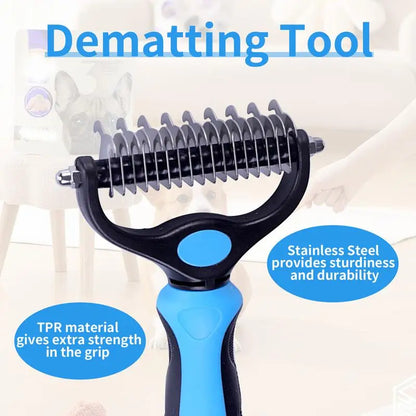 2in1 Stainless Pet Deshedding Brush Dog Hair Remover Pet Fur Knot Cutter Puppy Cat Comb Brushes Dogs Grooming Shedding Supplies