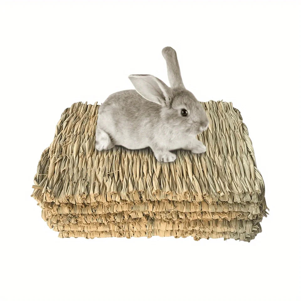 Pet Grass Mat Rabbits Bunny Mat Natural Straw Bedding Resting Cage Mat For Guinea Pig Parrot Chinchilla Hamster Rat