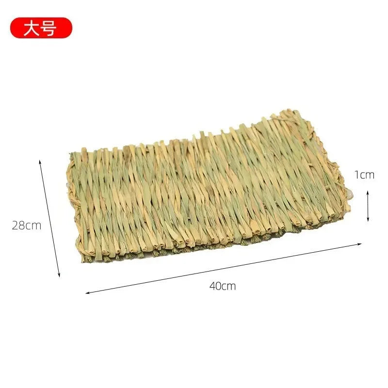 Pet Grass Mat Rabbits Bunny Mat Natural Straw Bedding Resting Cage Mat For Guinea Pig Parrot Chinchilla Hamster Rat