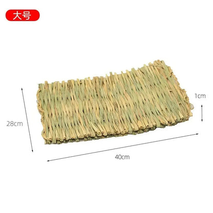 Pet Grass Mat Rabbits Bunny Mat Natural Straw Bedding Resting Cage Mat For Guinea Pig Parrot Chinchilla Hamster Rat