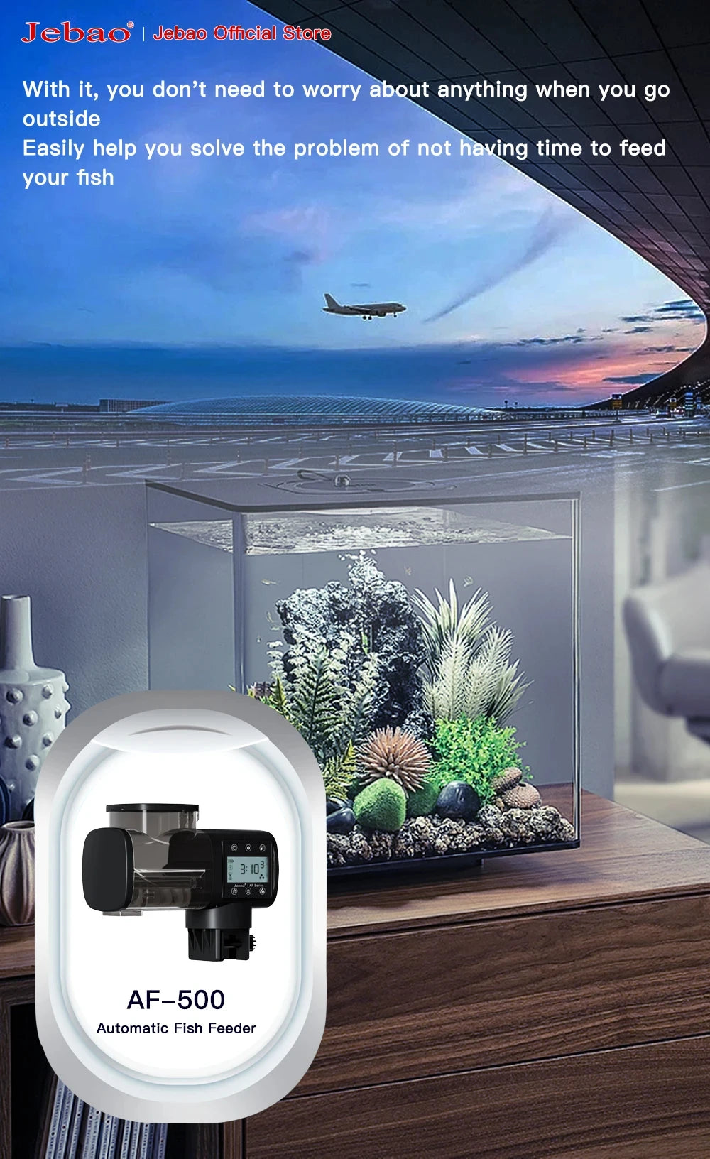 Jebao Jecod New Aquarium Fish Tank Feeder Intelligent Automatic Feeder Digital Timing Fish Tank Accessories Fish Feeding
