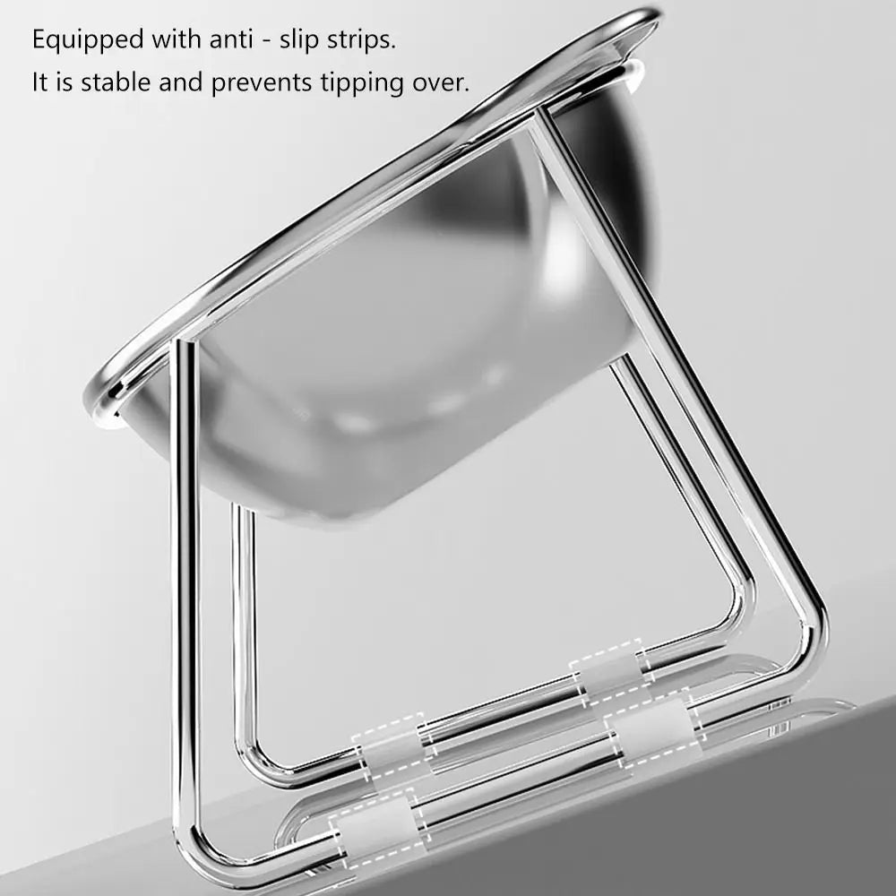 ‌304 Stainless Steel Raised Cat Bowl with 15° Elevated Design Tilted Neck Guard Healthy Feeding Shatterproof for Cats Puppies