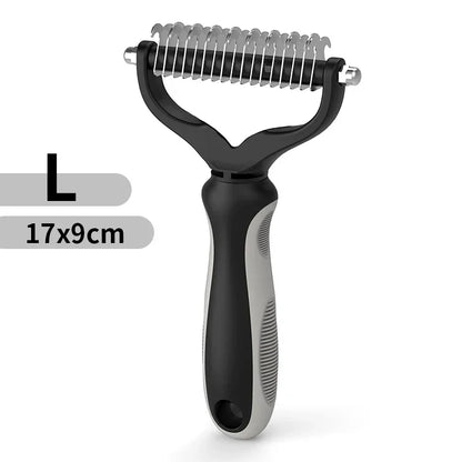 Cat Hair Removal Comb Dog Hair Removal Brush Stainless Steel Double Sided Pet Grooming Brush Removing Tangles Cat Accessories