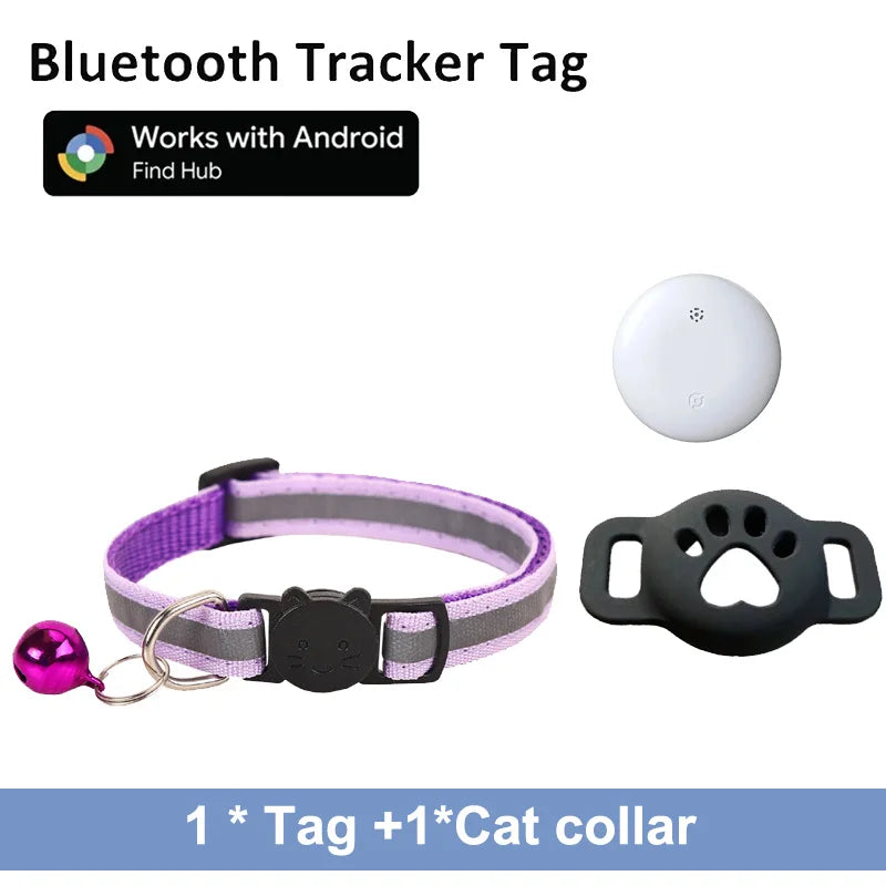 Bluetooth Tracker Compatible with Google Find My (Android Only), Tracker for Pets, Cat Location Tracker with Holder, Cat Collar
