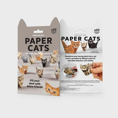 Creative DIY Paper Cats 50 Sheets DIY Origami Paper Handmade DIY Paper Cat Dog Dinosaur Fun Art Craft Folding Animal Folding Set