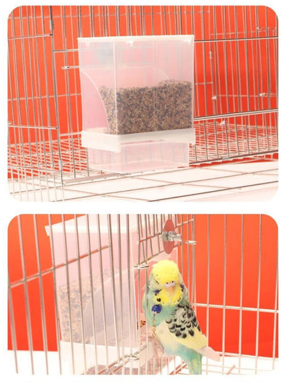 1PC Parrot Feeder Anti-Spill Transparent Bird Food Box Clear Feeding Device for Parrots Durable Bird Feeding Box