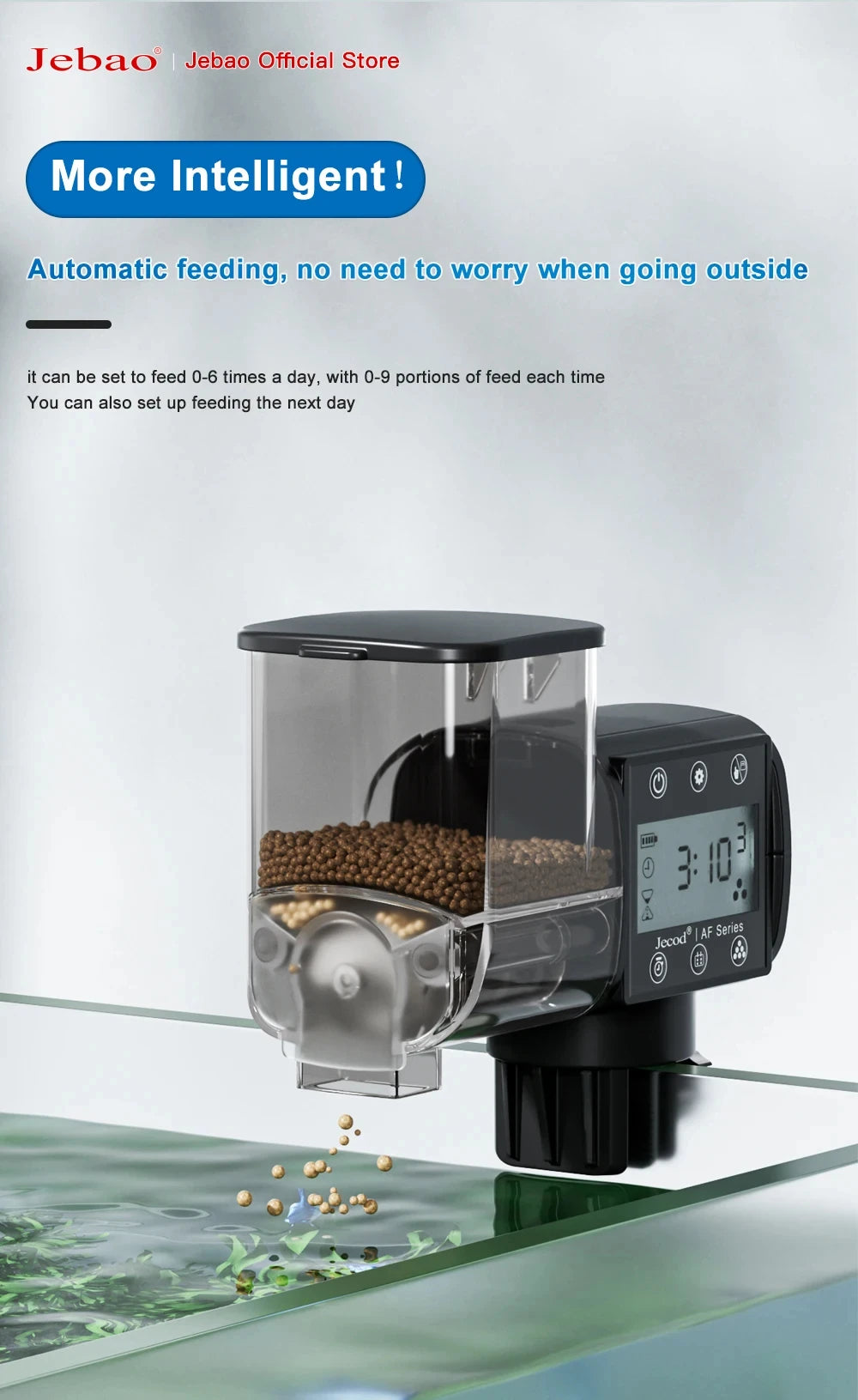 Jebao Jecod New Aquarium Fish Tank Feeder Intelligent Automatic Feeder Digital Timing Fish Tank Accessories Fish Feeding
