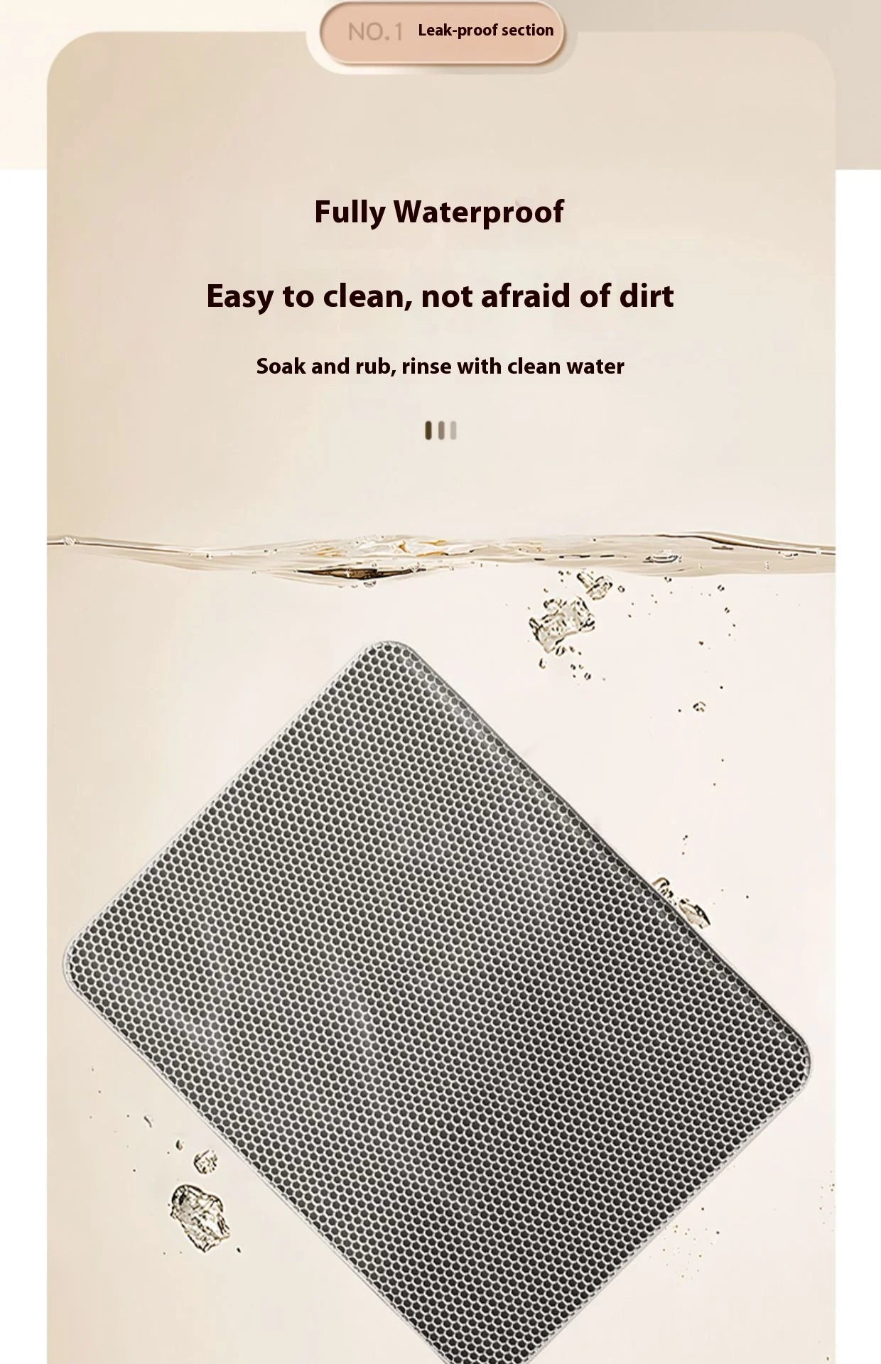 Double Layer Cat Litter Traymat Extra Large Size Sand Control Non-Slip Waterproof Eco-Friendly Litter Box Accessory for Cats