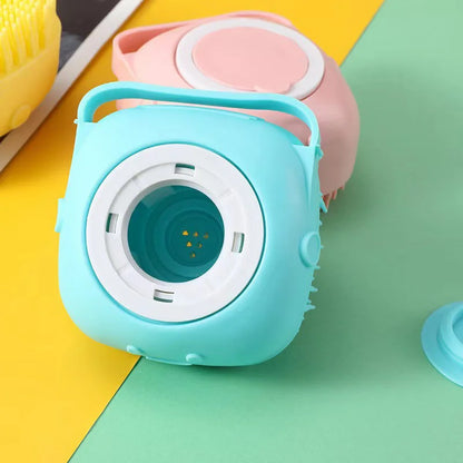 Dog Bathing Brush Pet Massage Brush Shampoo Dispenser Soft Silicone Brush Rubber Bristle for Dogs and Cats Shower Grooming Tool