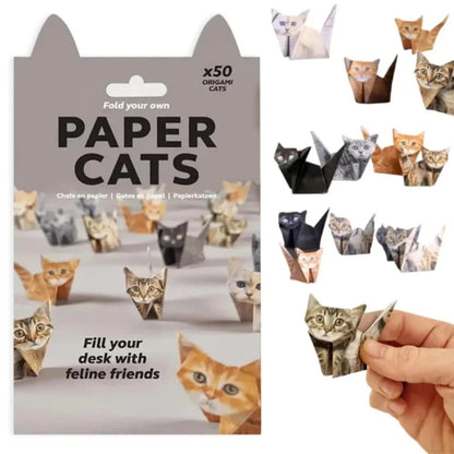 Creative DIY Paper Cats 50 Sheets DIY Origami Paper Handmade DIY Paper Cat Dog Dinosaur Fun Art Craft Folding Animal Folding Set