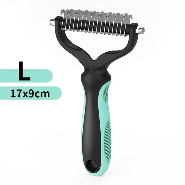 Cat Hair Removal Comb Dog Hair Removal Brush Stainless Steel Double Sided Pet Grooming Brush Removing Tangles Cat Accessories
