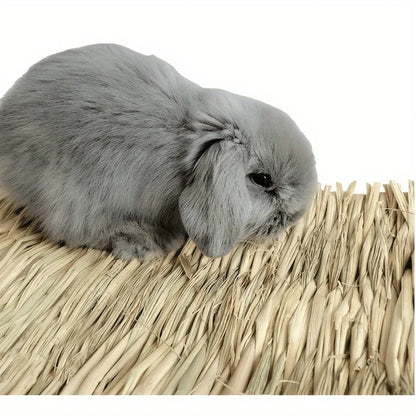 Pet Grass Mat Rabbits Bunny Mat Natural Straw Bedding Resting Cage Mat For Guinea Pig Parrot Chinchilla Hamster Rat