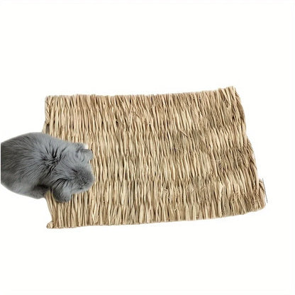 Pet Grass Mat Rabbits Bunny Mat Natural Straw Bedding Resting Cage Mat For Guinea Pig Parrot Chinchilla Hamster Rat
