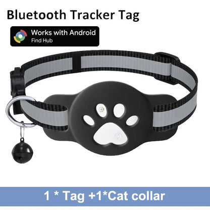 Bluetooth Tracker Compatible with Google Find My (Android Only), Tracker for Pets, Cat Location Tracker with Holder, Cat Collar
