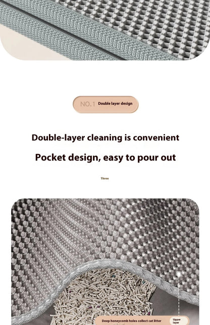 Double Layer Cat Litter Traymat Extra Large Size Sand Control Non-Slip Waterproof Eco-Friendly Litter Box Accessory for Cats